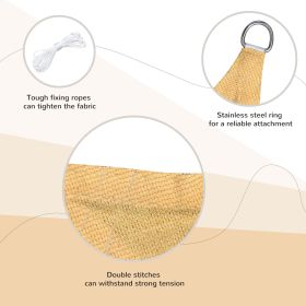 16' x 20' Sun Shade Sail Canopy Outdoor Shade Sail Cloth for Patio Deck Yard with D-Rings and Rope Included, Sand