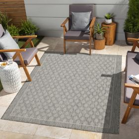 Sunshine GC_HAR2009 Silver 7 ft. 10 in. x 10 ft. 3 in. Indoor/Outdoor Area Rug (Color: as Pic)
