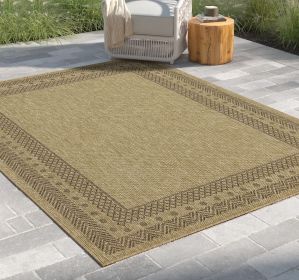 Earth GC_NTL1007 Jute/Mocha 7 ft. 10 in. x 10 ft. 3 in. Indoor/Outdoor Area Rug (Color: as Pic)