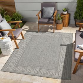 Sunshine GC_HAR2003 Silver 7 ft. 10 in. x 10 ft. 3 in. Indoor/Outdoor Area Rug (Color: as Pic)