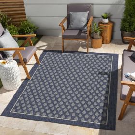 Sunshine GC_HAR2007 Blue 7 ft. 10 in. x 10 ft. 3 in. Indoor/Outdoor Area Rug (Color: as Pic)