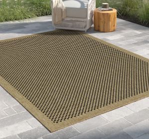 Earth GC_NTL1003 Jute/Black 7 ft. 10 in. x 10 ft. 3 in. Indoor/Outdoor Area Rug (Color: as Pic)