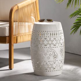 Modern Iron Outdoor Side Table (Color: White, material: Iron)