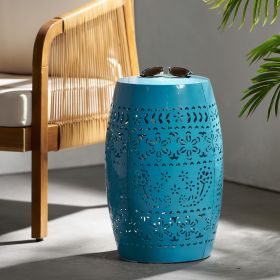 Modern Iron Outdoor Side Table (Color: Blue, material: Iron)
